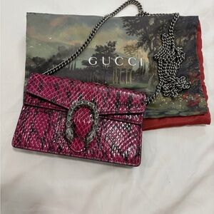 Authentic Gucci Dionysus Super Mini - Rare Purple Python Exotic Leather